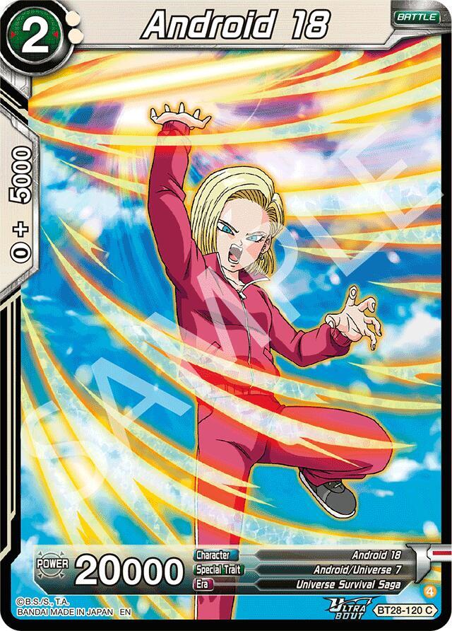Dragon Ball Super CCG Prismatic Clash Android 18 BT28-120 Common Near Mint