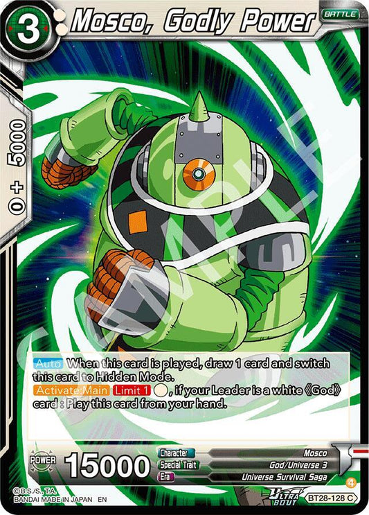 Dragon Ball Super: Masters Prismatic Clash Mosco, Godly Power BT28-128 Common