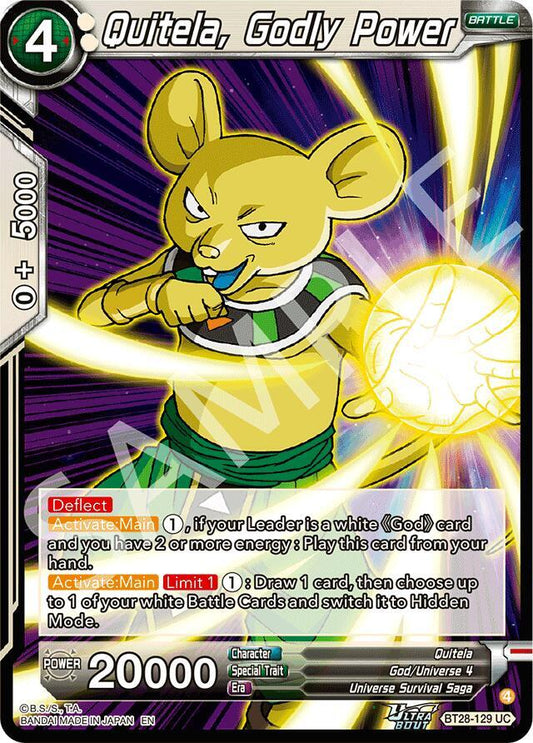 Dragon Ball Super: Masters Prismatic Clash Quitela, Godly Power BT28-129 Uncommon
