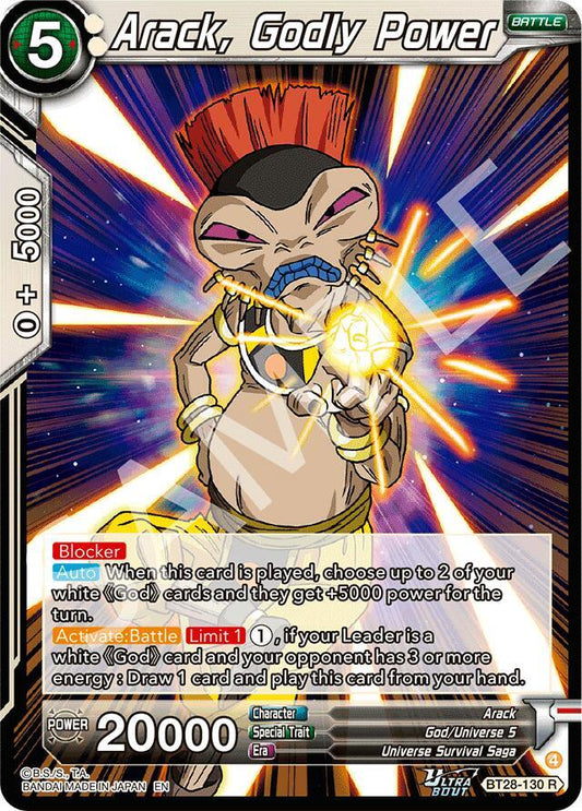 Dragon Ball Super: Masters Prismatic Clash Arack, Godly Power BT28-130 Rare