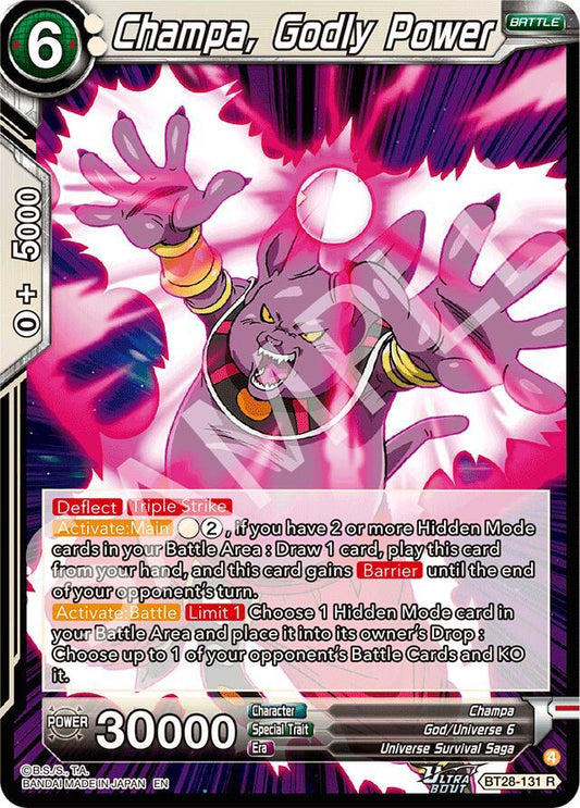 Dragon Ball Super: Masters Prismatic Clash Champa, Godly Power BT28-131 Rare