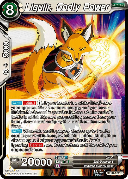 Dragon Ball Super: Masters Prismatic Clash Liquiir, Godly Power BT28-132 Rare