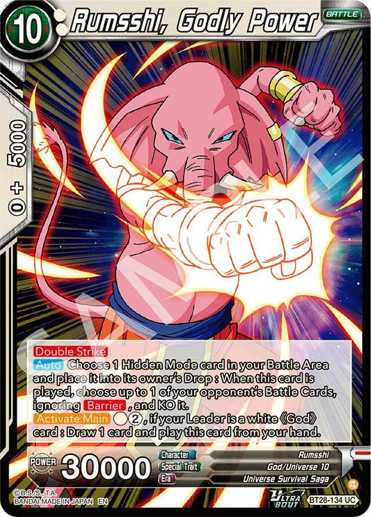 Dragon Ball Super: Masters Prismatic Clash Rumsshi, Godly Power BT28-134 Uncommon
