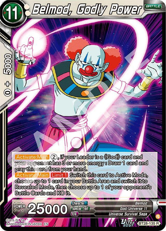 Dragon Ball Super: Masters Prismatic Clash Belmod, Godly Power BT28-135 Rare