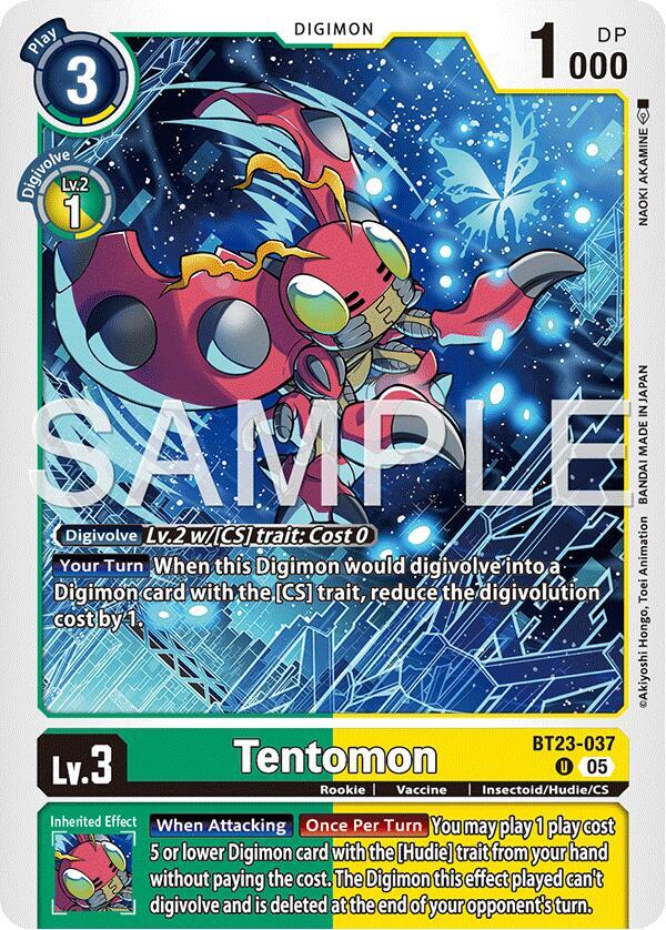 Digimon TCG Hackers' Slumber Tentomon BT23-037 U Uncommon