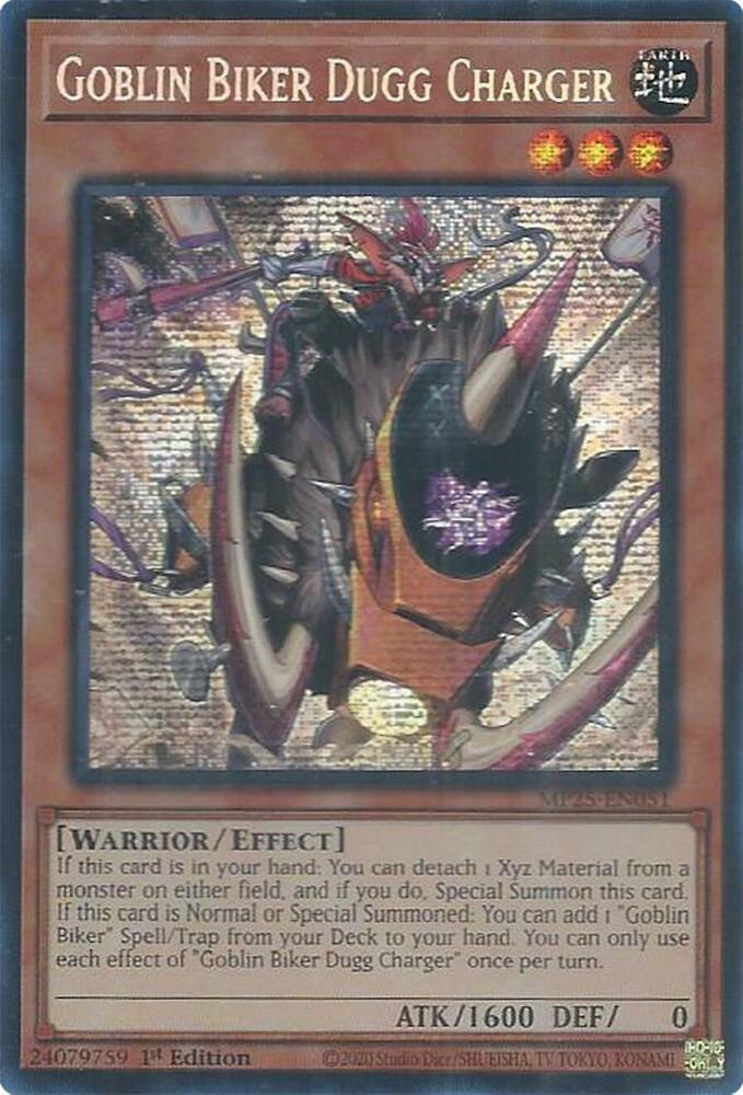 YuGiOh Cards 2025 Mega-Pack Goblin Biker Dugg Charger MP25-EN051 Prismatic Secret Rare