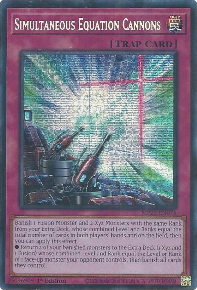 YuGiOh Cards 2025 Mega-Pack Simultaneous Equation Cannons MP25-EN076 Prismatic Secret Rare