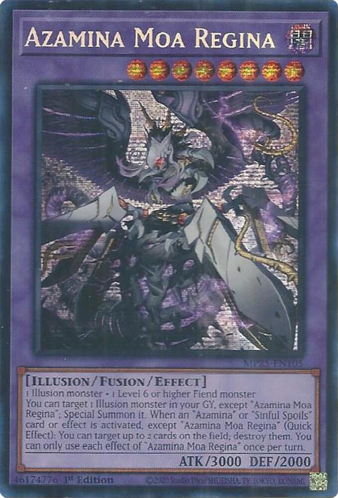 YuGiOh Cards 2025 Mega-Pack Azamina Moa Regina MP25-EN105 Prismatic Secret Rare