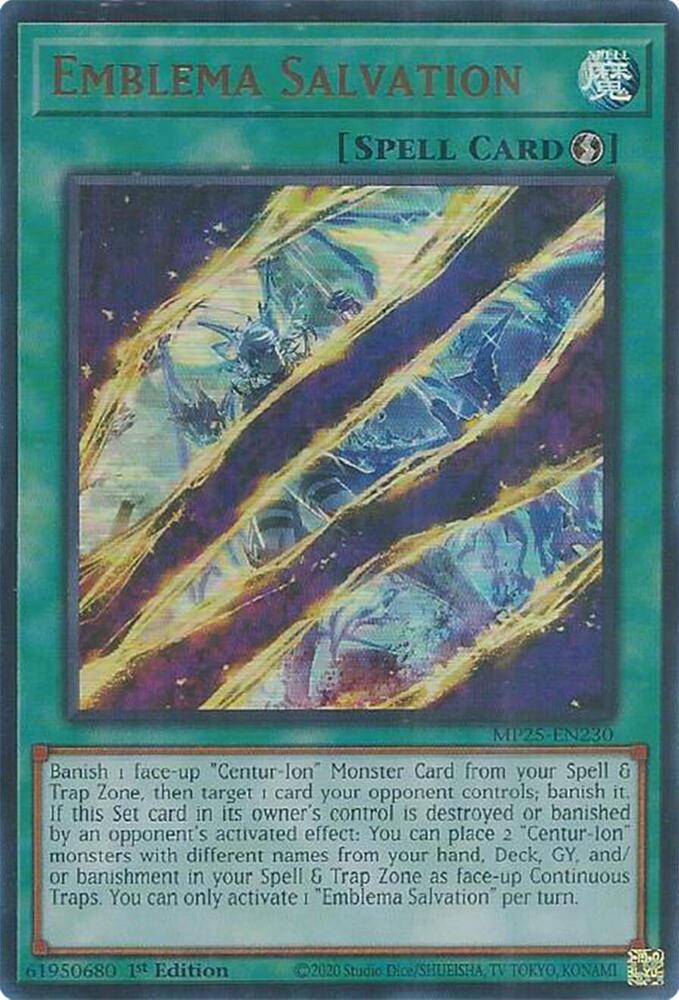 YuGiOh Cards 2025 Mega-Pack Emblema Salvation MP25-EN230 Ultra Rare