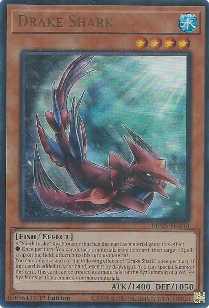 YuGiOh Cards 2025 Mega-Pack Drake Shark MP25-EN240 Ultra Rare