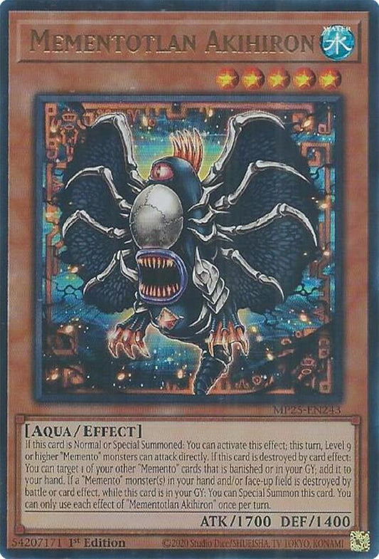 YuGiOh Cards 2025 Mega-Pack Mementotlan Akihiron MP25-EN243 Ultra Rare