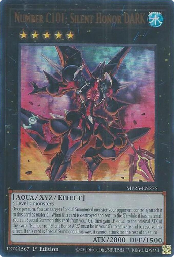 YuGiOh Cards 2025 Mega-Pack Number C101: Silent Honor DARK MP25-EN275 Ultra Rare