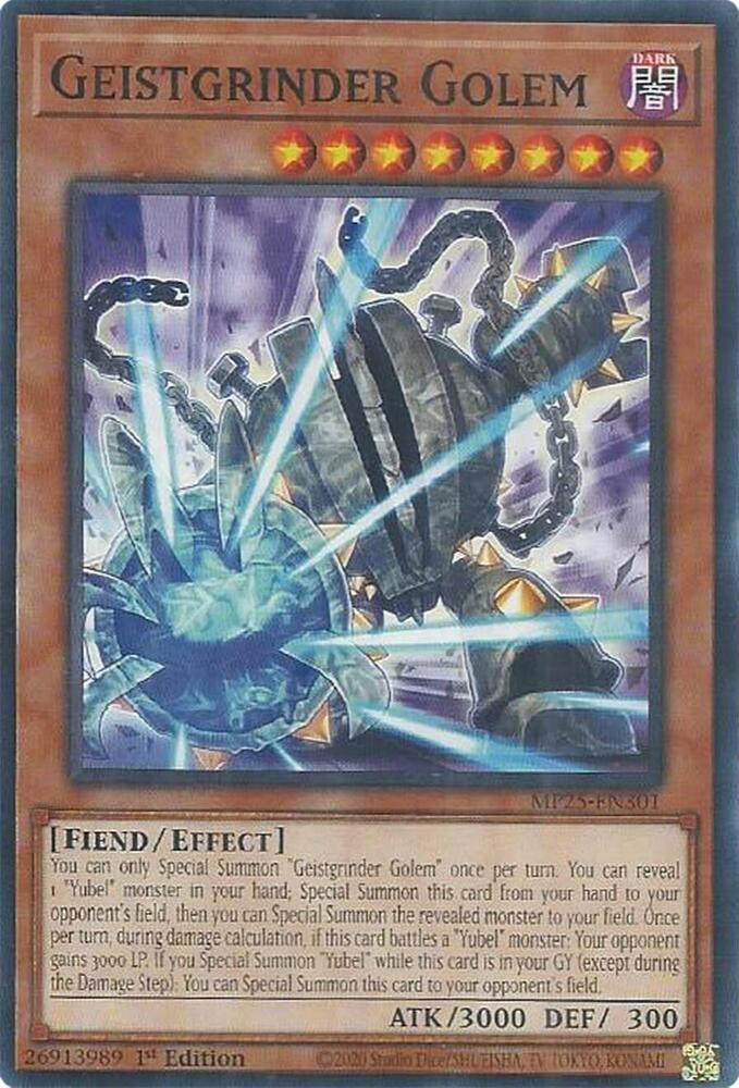 YuGiOh 2025 Mega-Pack Geistgrinder Golem MP25-EN301 Common Near Mint 1st Edition