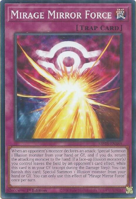 YuGiOh 2025 Mega-Pack Mirage Mirror Force MP25-EN365 Common Near Mint 1st Edition