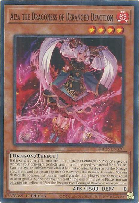 YuGiOh 2025 Mega-Pack Aiza the Dragoness of Deranged Devotion MP25-EN370 Common Near Mint 1st Edition