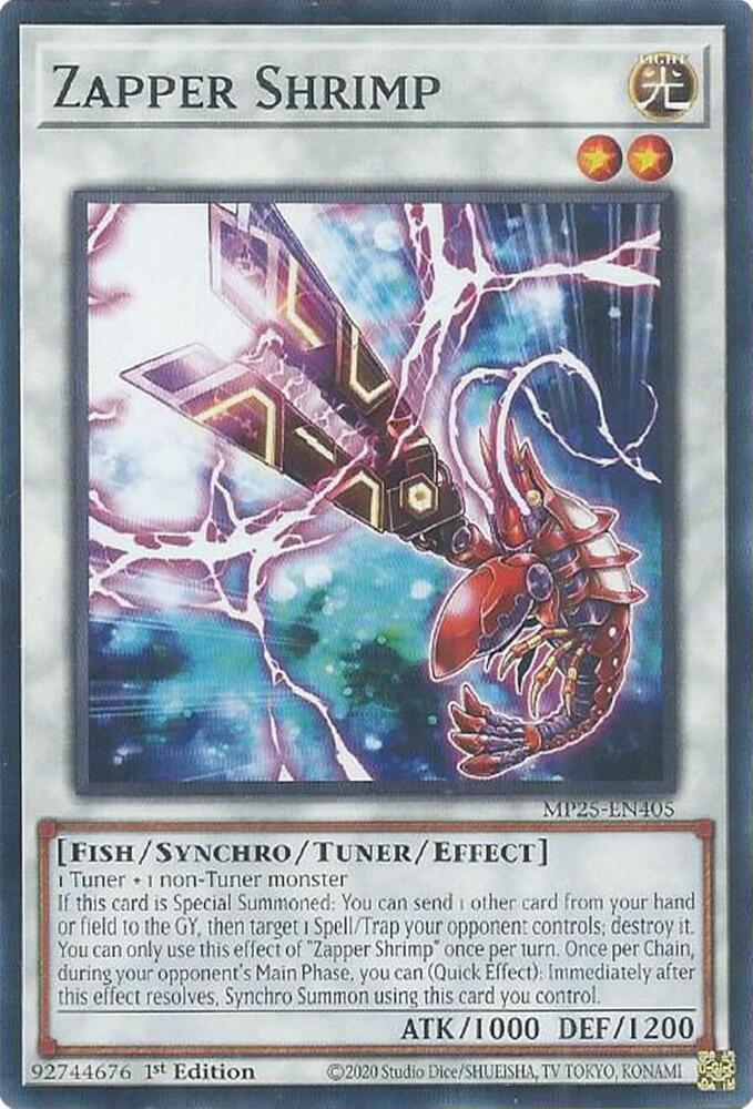 YuGiOh 2025 Mega-Pack Zapper Shrimp MP25-EN405 Common Near Mint 1st Edition