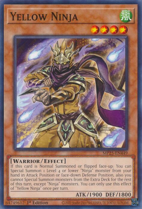 YuGiOh 2025 Mega-Pack Yellow Ninja MP25-EN449 Common Near Mint 1st Edition
