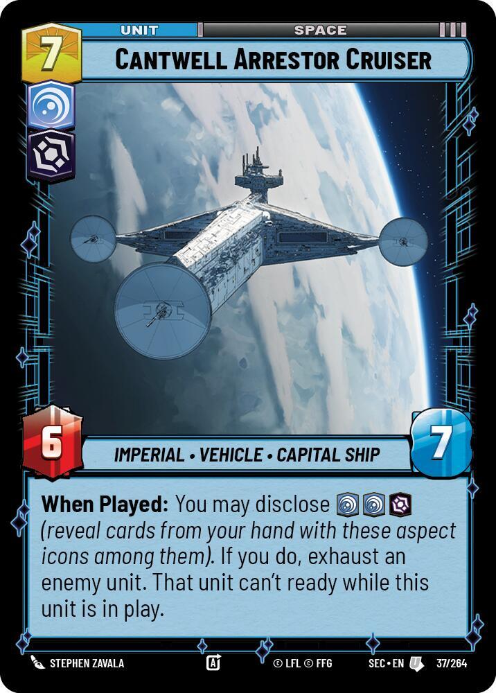 Star Wars Unlimited Secrets of Power Cantwell Arrestor Cruiser 37/264 Uncommon Near Mint