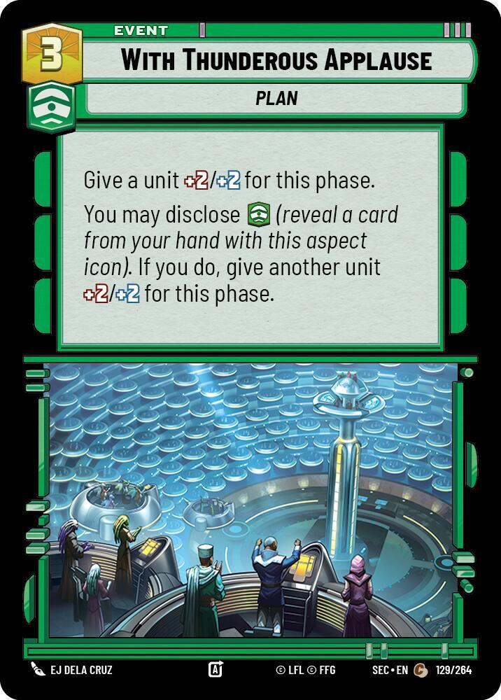 Star Wars Unlimited Secrets of Power With Thunderous Applause 129/264 Common Near Mint