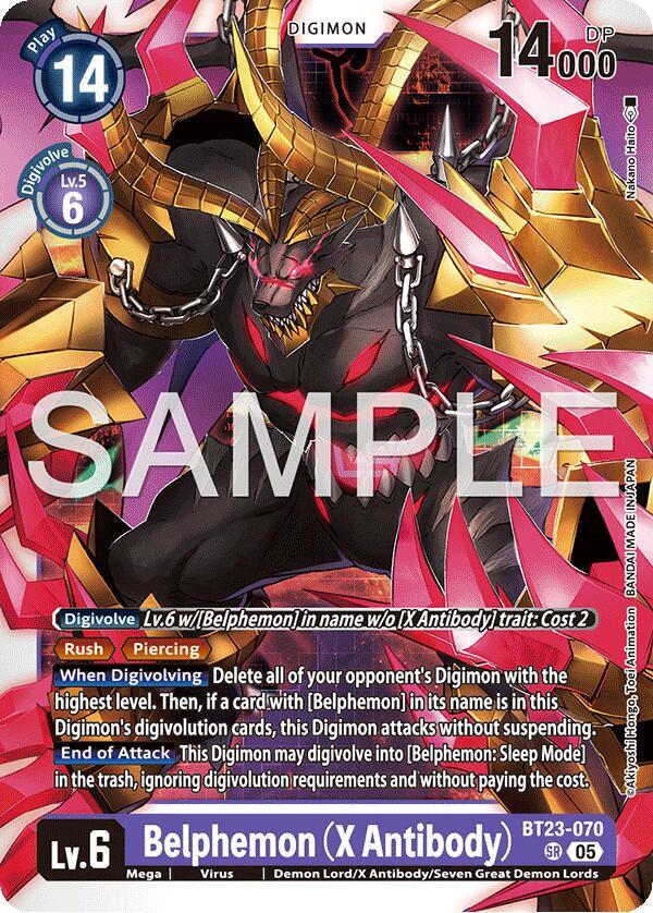 Digimon TCG Hackers' Slumber Belphemon (X Antibody) BT23-070 SR Super Rare
