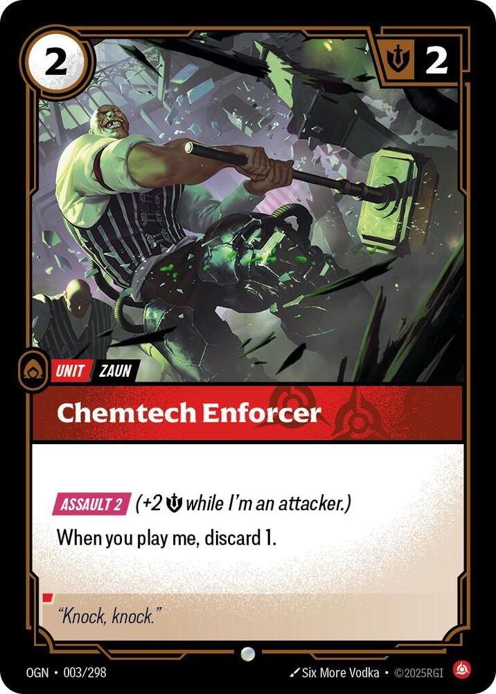 Riftbound: League of Legends Trading Card Game Origins Chemtech Enforcer 003/298 Common