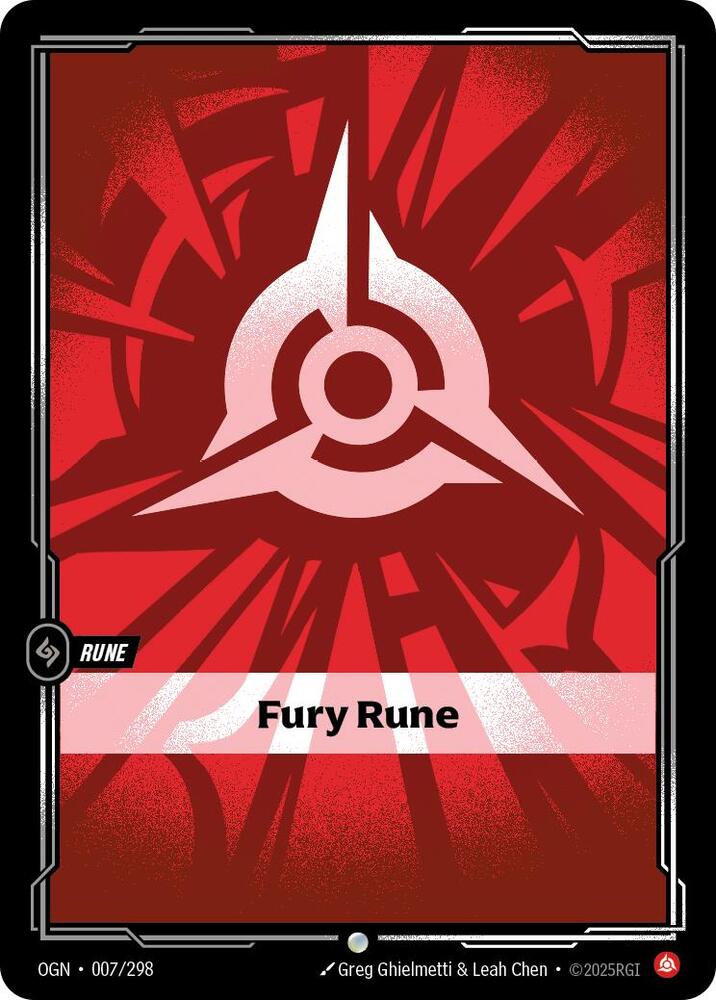Riftbound: League of Legends Trading Card Game Origins Fury Rune #007 Common Near Mint