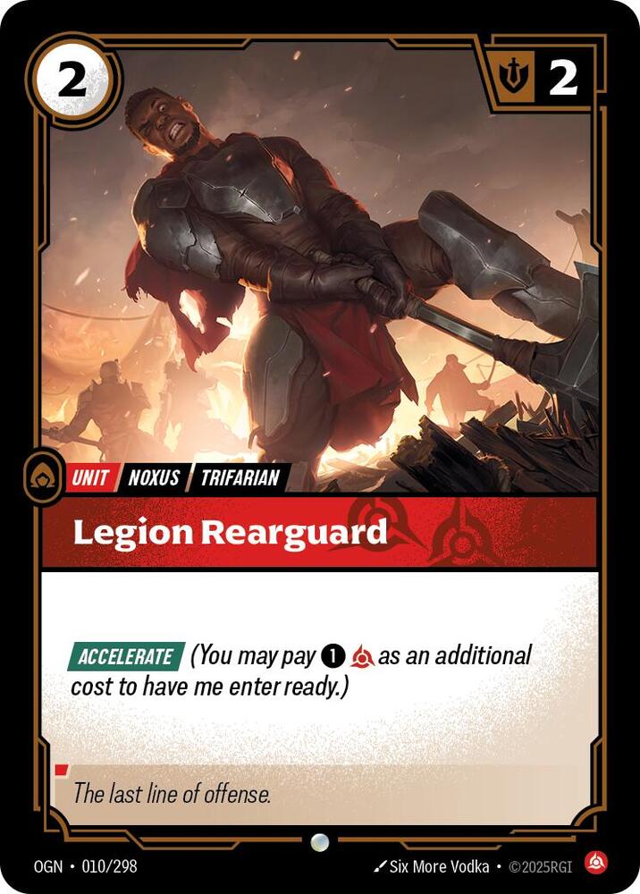 Riftbound: League of Legends Trading Card Game Origins Legion Rearguard 010/298 Common