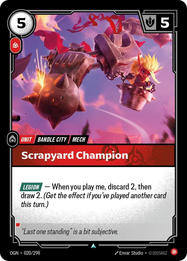 Riftbound: League of Legends Trading Card Game Origins Scrapyard Champion 020/298 Uncommon