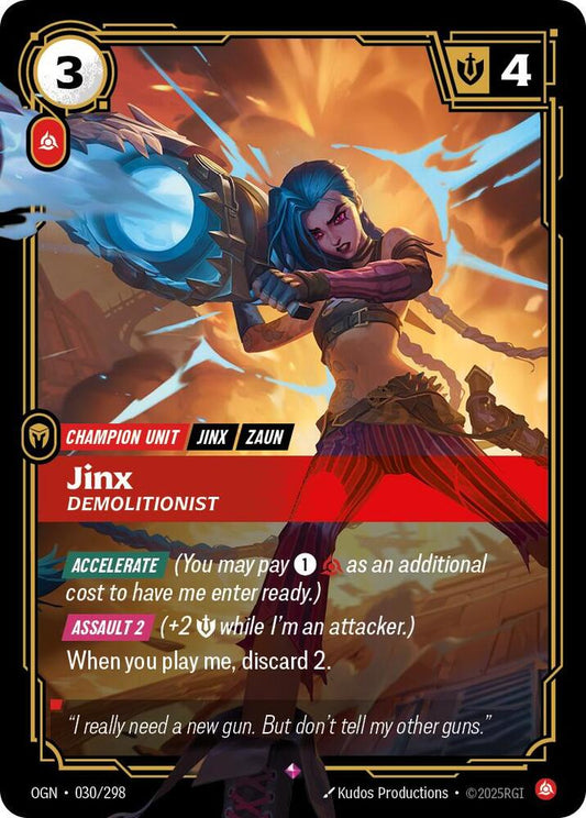 Riftbound: League of Legends Trading Card Game Origins Jinx - Demolitionist 030/298 Rare