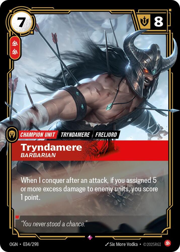Riftbound: League of Legends Trading Card Game Origins Tryndamere - Barbarian 034/298 Rare