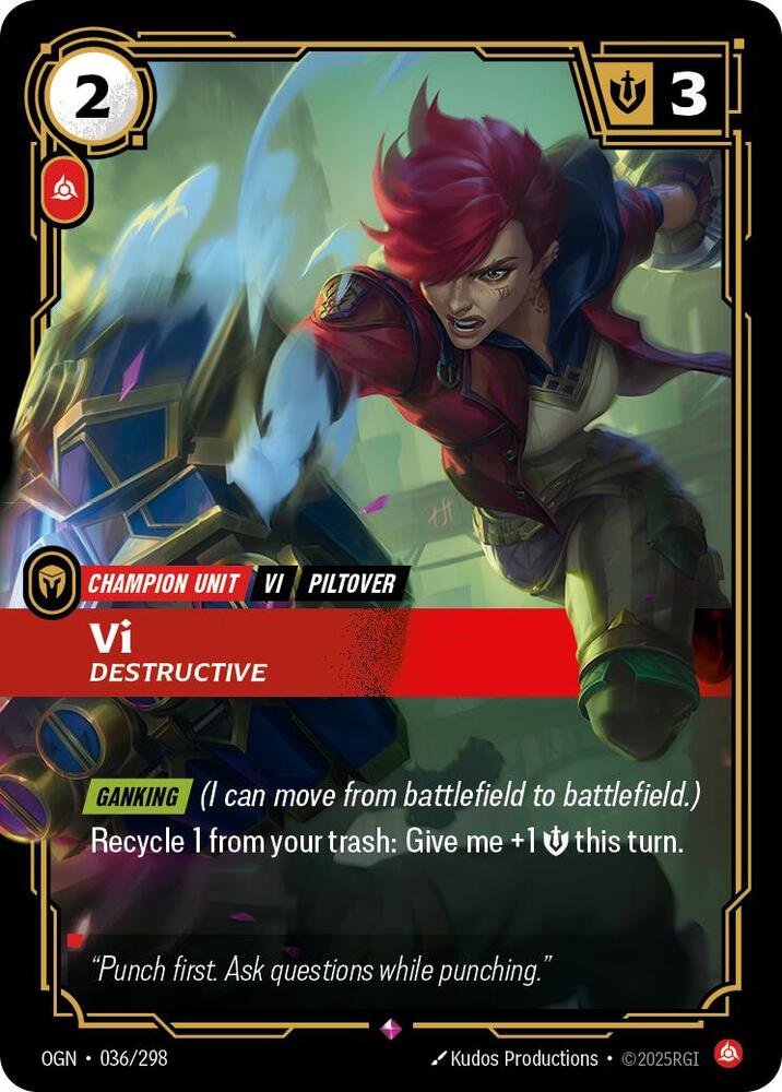 Riftbound: League of Legends Trading Card Game Origins Vi - Destructive #036 Rare Near Mint Foil
