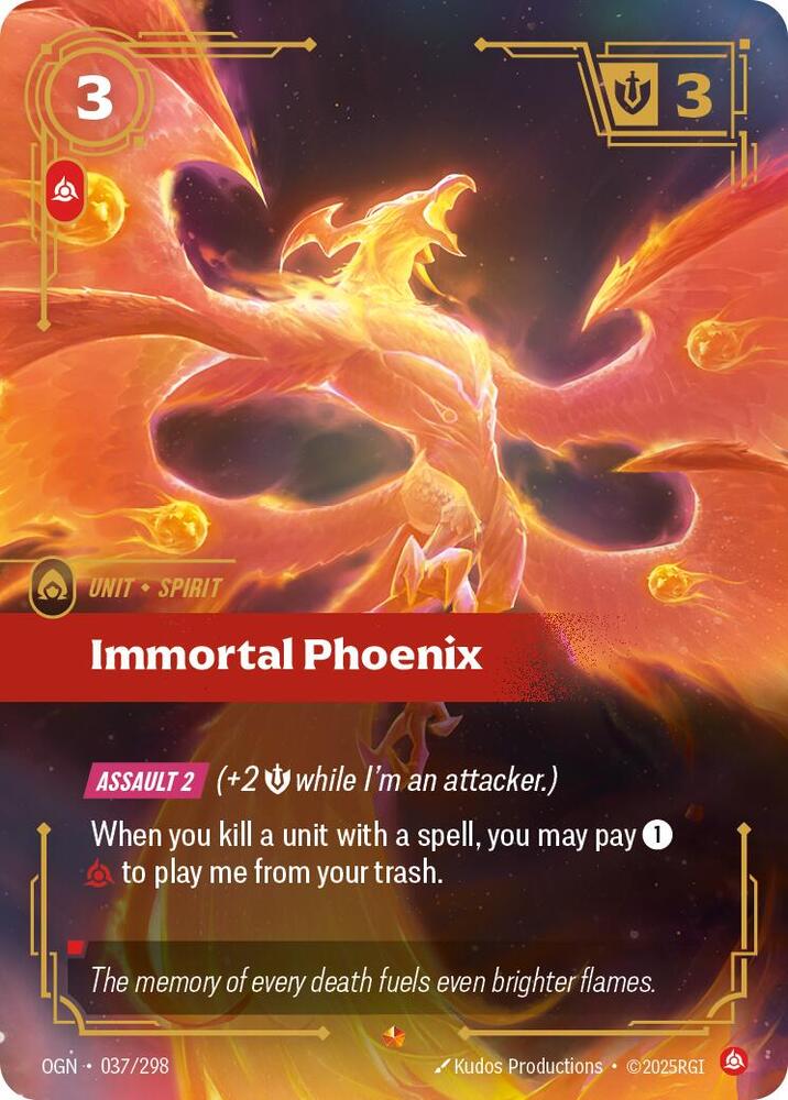 Riftbound: League of Legends Trading Card Game Origins Immortal Phoenix 037/298 Epic