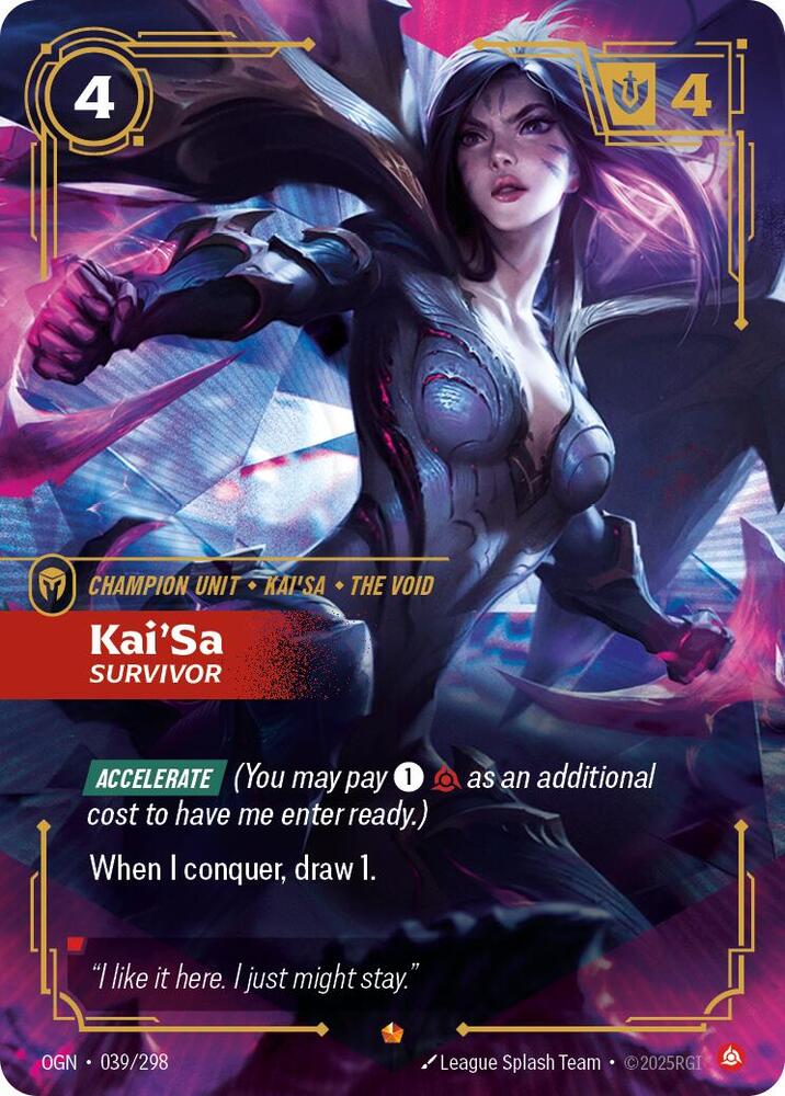 Riftbound: League of Legends Trading Card Game Origins Kai'Sa - Survivor #039 Epic Near Mint Foil