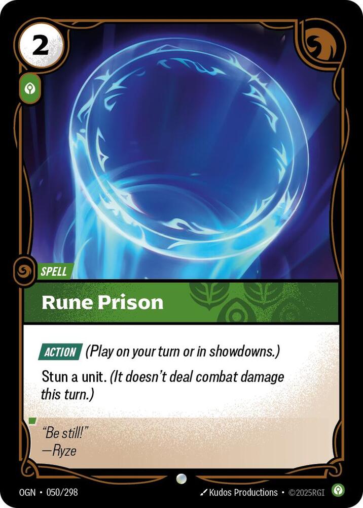 Riftbound League of Legends Trading Card Game Origins Rune Prison 050/298 Common Near Mint