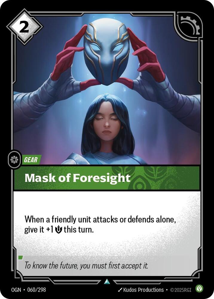 Riftbound: League of Legends Trading Card Game Origins Mask of Foresight 060/298 Uncommon