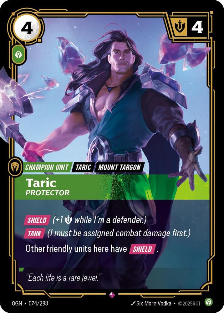 Riftbound: League of Legends Trading Card Game Origins Taric - Protector 074/298 Rare