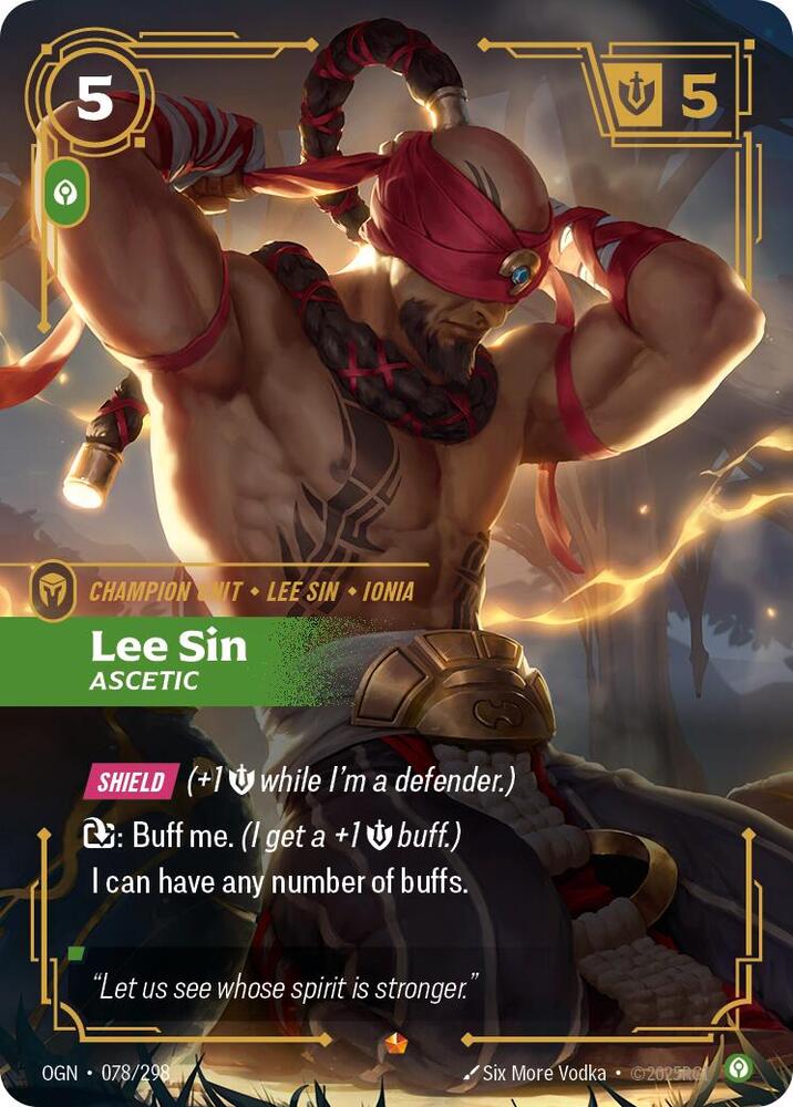 Riftbound: League of Legends Trading Card Game Origins Lee Sin - Ascetic 078/298 Epic