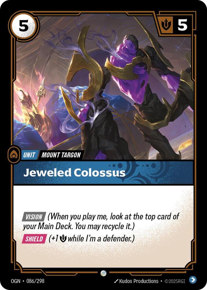 Riftbound League of Legends Trading Card Game Origins Jeweled Colossus 086/298 Common Near Mint Foil