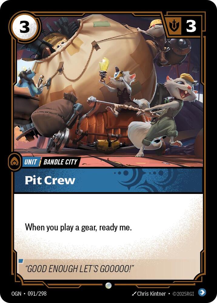Riftbound: League of Legends Trading Card Game Origins Pit Crew 091/298 Common