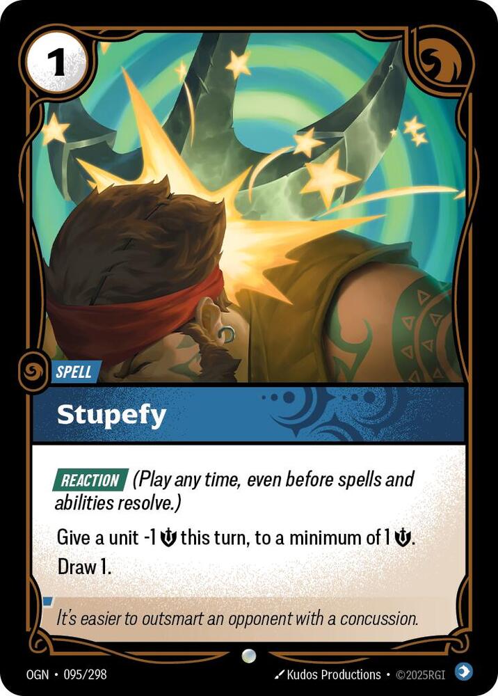 Riftbound: League of Legends Trading Card Game Origins Stupefy 095/298 Common