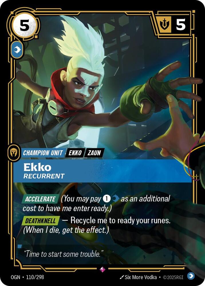 Riftbound: League of Legends Trading Card Game Origins Ekko - Recurrent #110 Rare Near Mint Foil