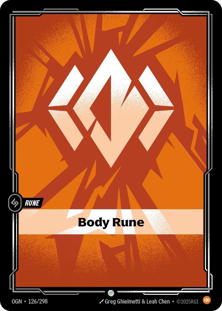 Riftbound: League of Legends Trading Card Game Origins Body Rune #126 Common Near Mint