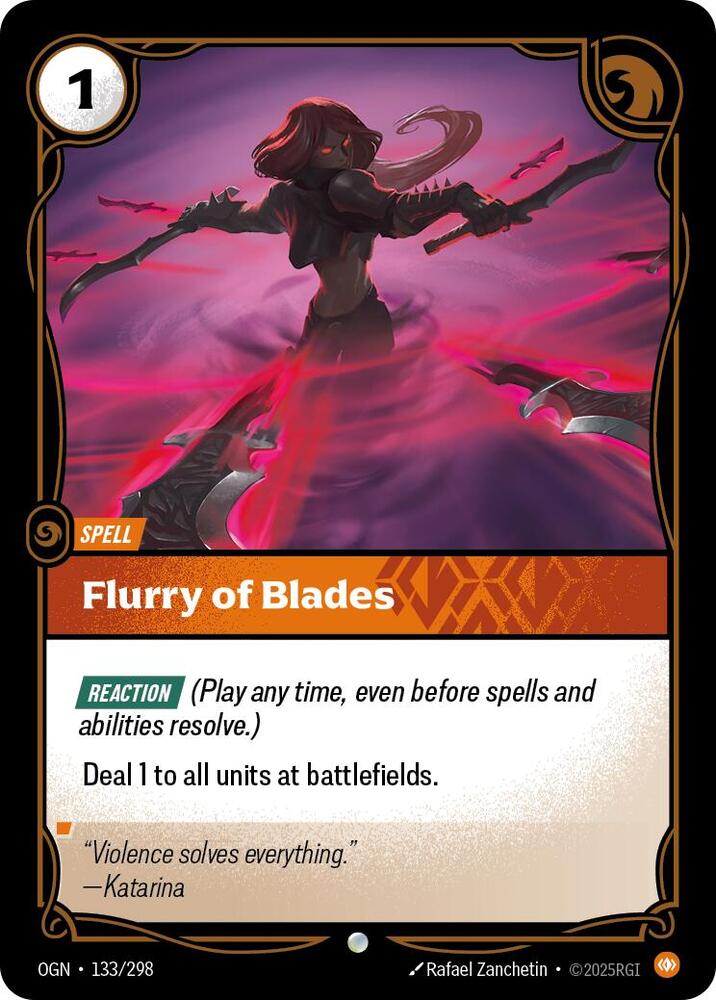 Riftbound: League of Legends Trading Card Game Origins Flurry of Blades #133 Common Near Mint