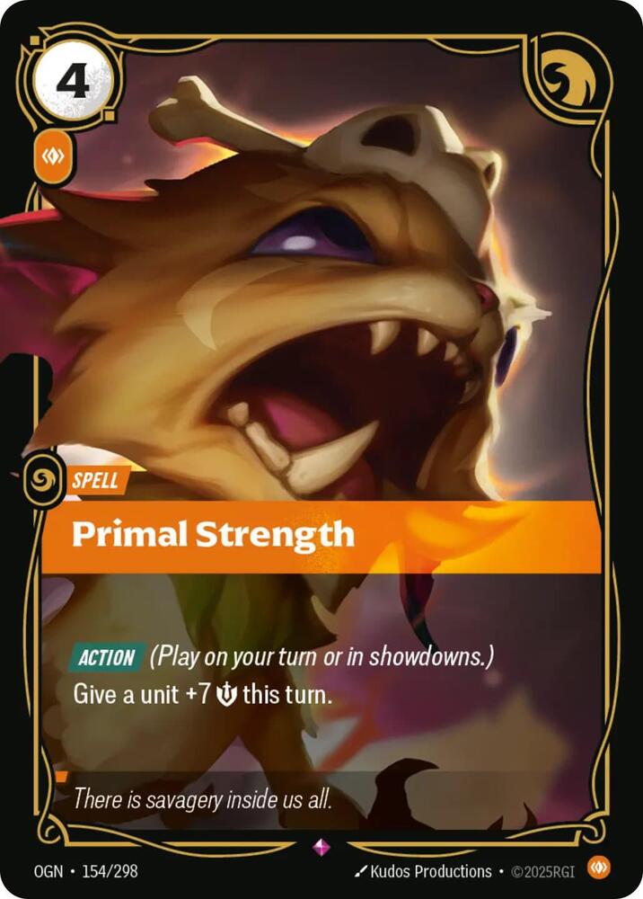 Riftbound: League of Legends Trading Card Game Origins Primal Strength #154 Rare Near Mint Foil