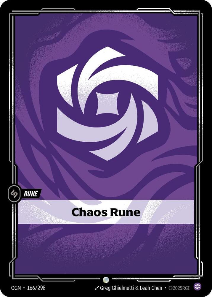 Riftbound League of Legends Trading Card Game Origins Chaos Rune 166/298 Common Near Mint