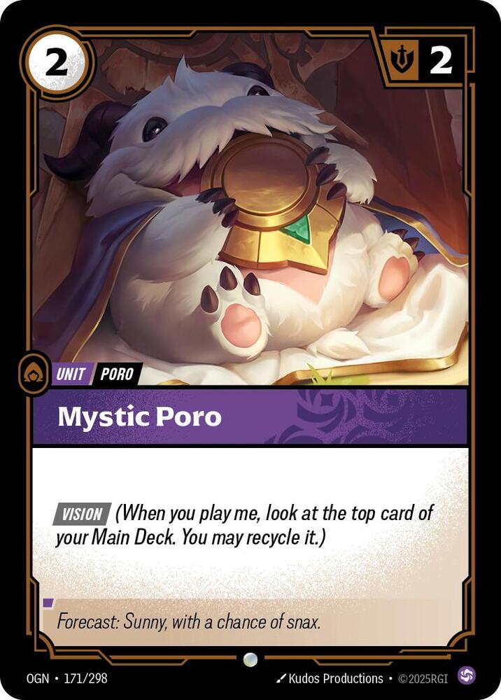 Riftbound League of Legends Trading Card Game Origins Mystic Poro 171/298 Common Near Mint