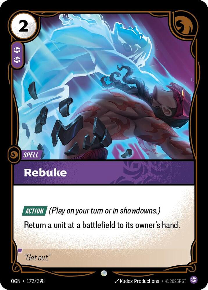 Riftbound: League of Legends Trading Card Game Origins Rebuke #172 Common Near Mint