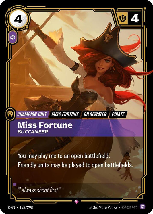 Riftbound: League of Legends Trading Card Game Origins Miss Fortune - Buccaneer 193/298 Rare