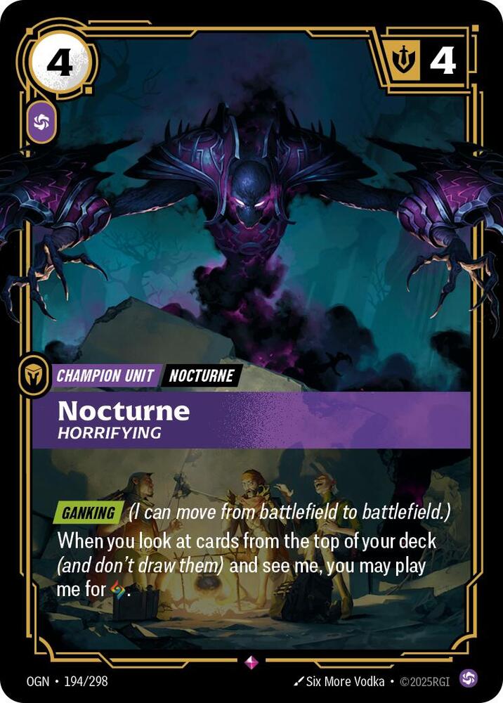 Riftbound: League of Legends Trading Card Game Origins Nocturne - Horrifying 194/298 Rare