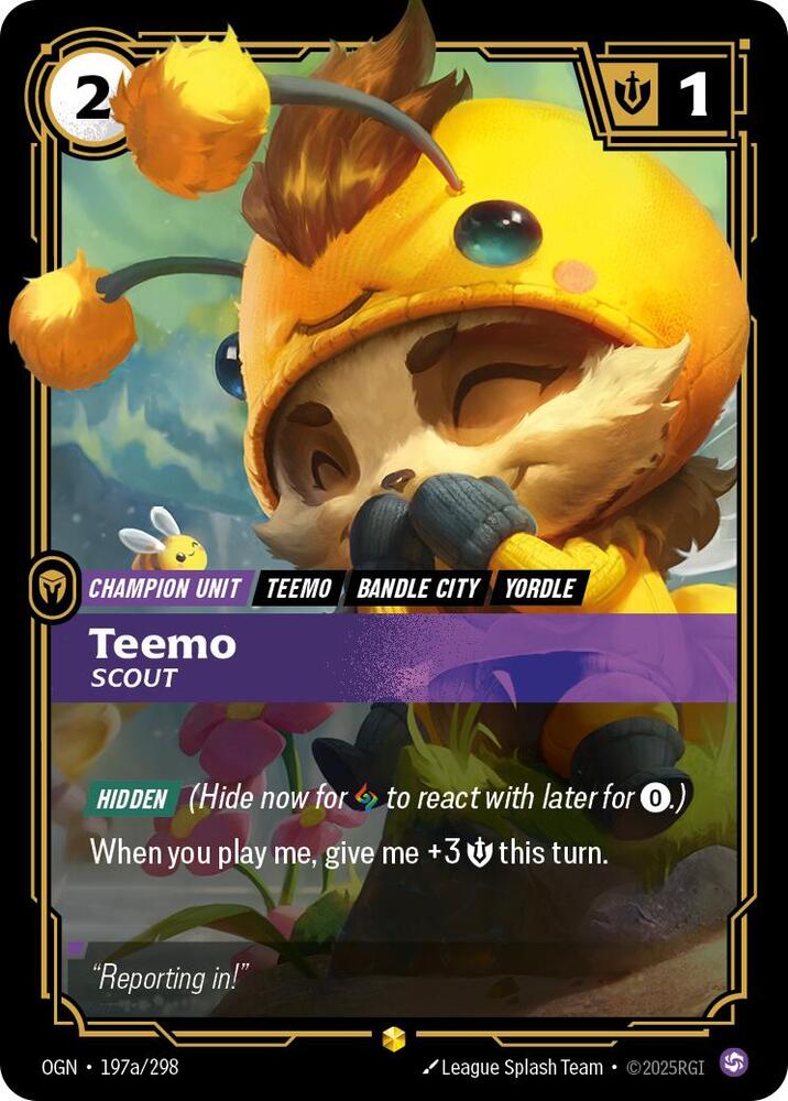 Riftbound: League of Legends Trading Card Game Origins Teemo - Scout (Alternate Art) 197a/298 Alternate Art